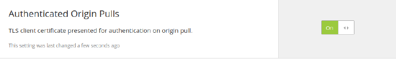 CloudFlare Authenticated Origin Pull Setting