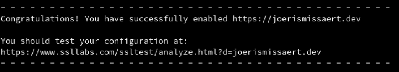 Certbot menu