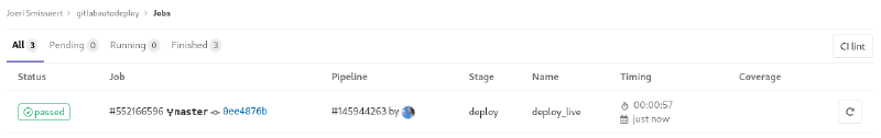 GitLab deploy job running