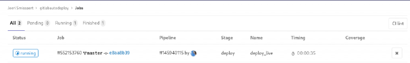 GitLab deploy job running