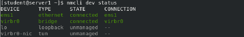 nmcli dev status