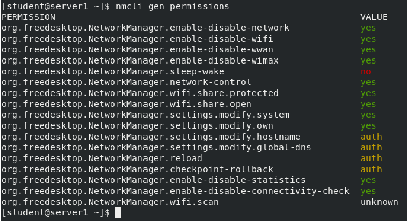 nmcli permissions