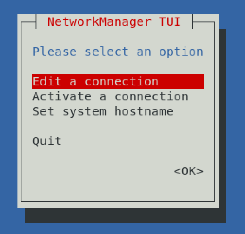 nmtui