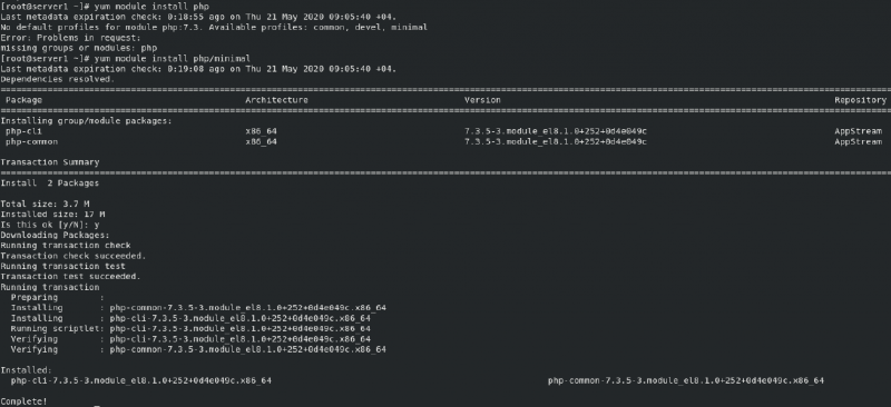 yum module enable